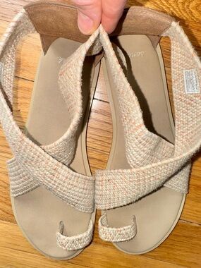 Sanuk Yoga Tan Gemini Woven Sandals
